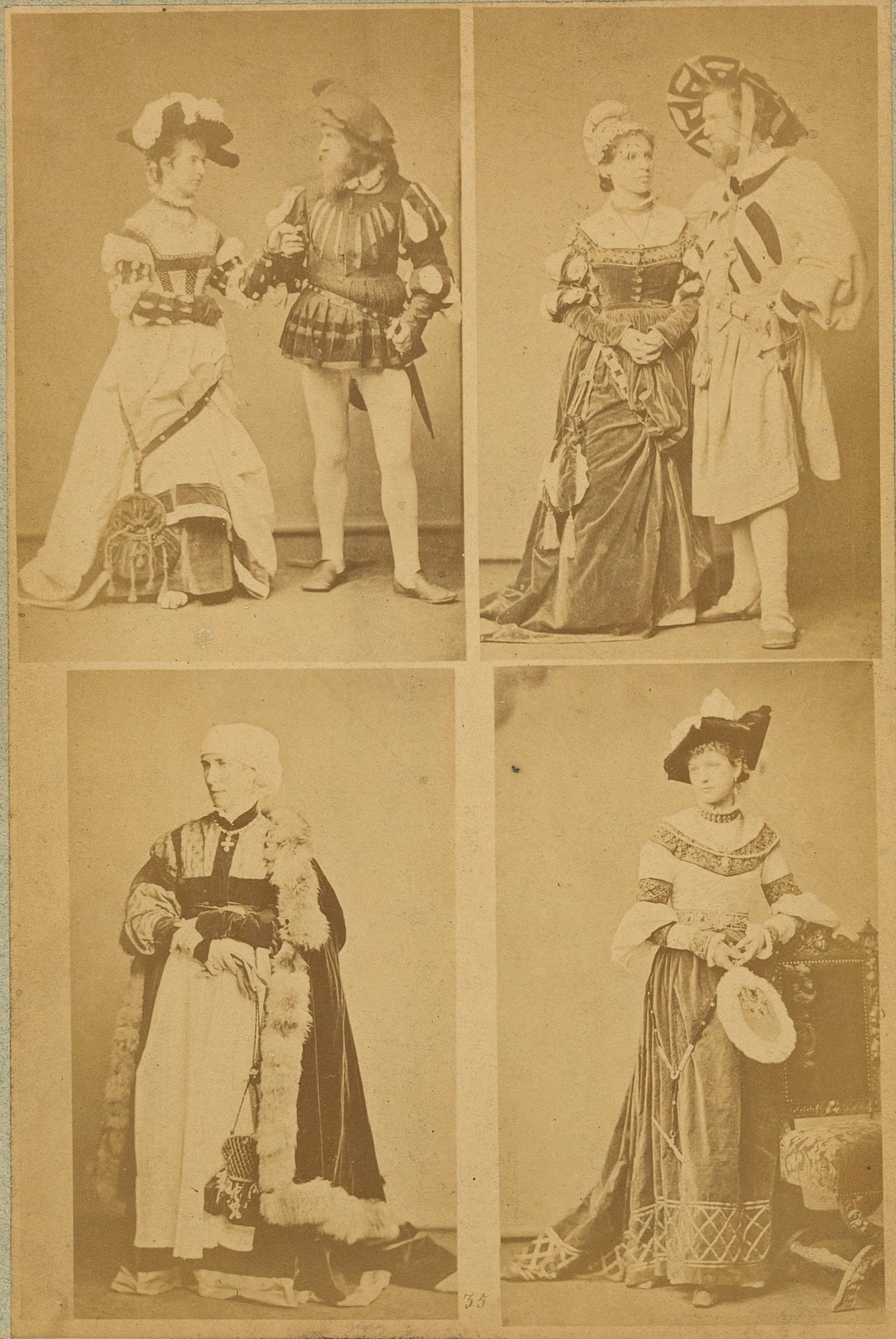Medieval Costume. C1880: Medieval Costume. C1880. 4 carted de visite size images on one plate. 7 x 4.75 in on 10 x 7.25 mount.