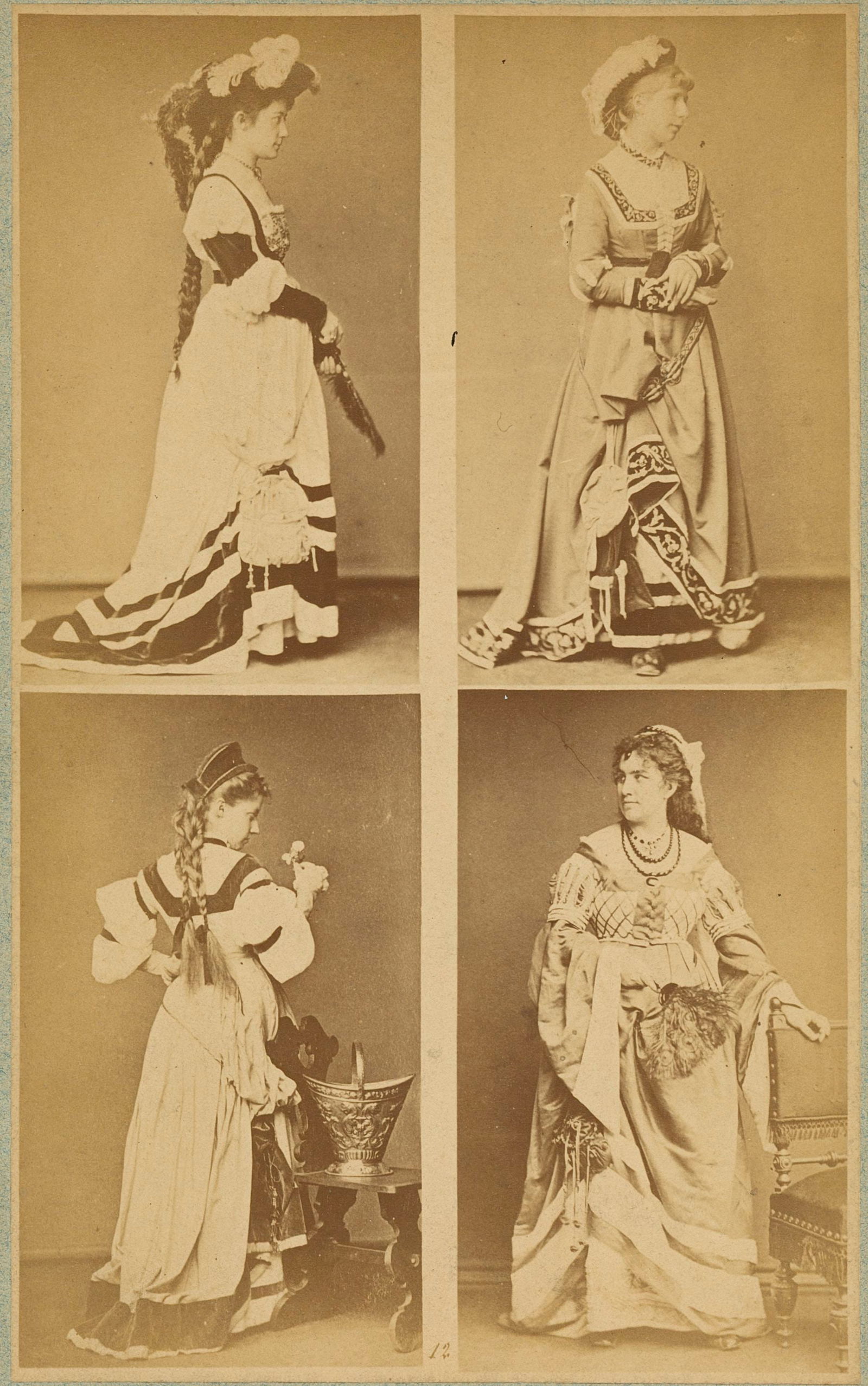 Medieval Costume. C1880: Medieval Costume. C1880. 4 carted de visite size images on one plate. 7 x 4.75 in on 10 x 7.25 mount.