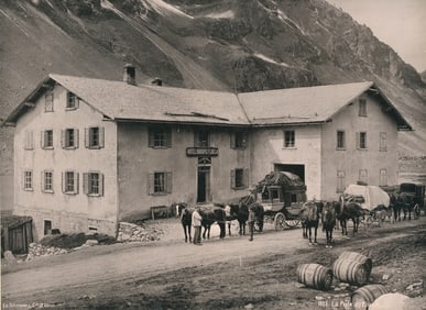 Photochrome - La Poste, Fluela. C1900
