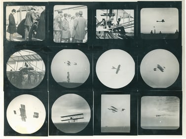 12 Photographs of early aviation history. c1910