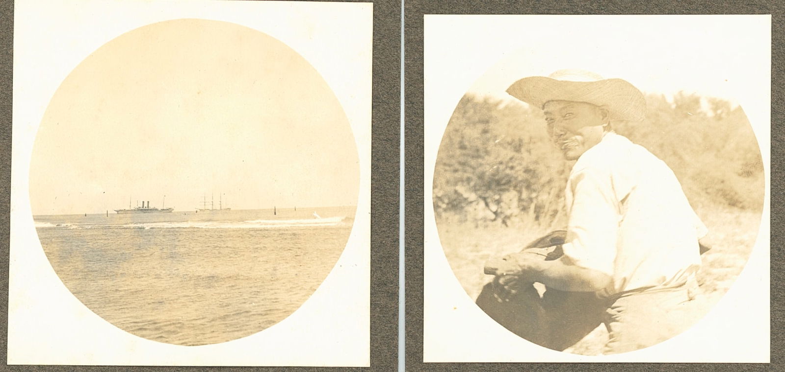Two Round Photographs of Hawaii. c1910: Two Round Photographs of Hawaii. C1910. By Ernest Moses. 2.75 inches each.