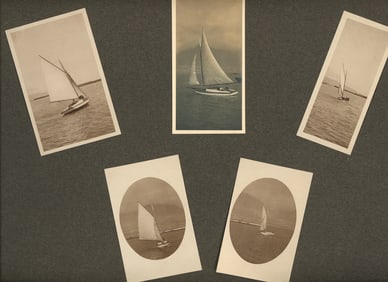 Album sheet of Yachts in Hawaiian waters. c1910