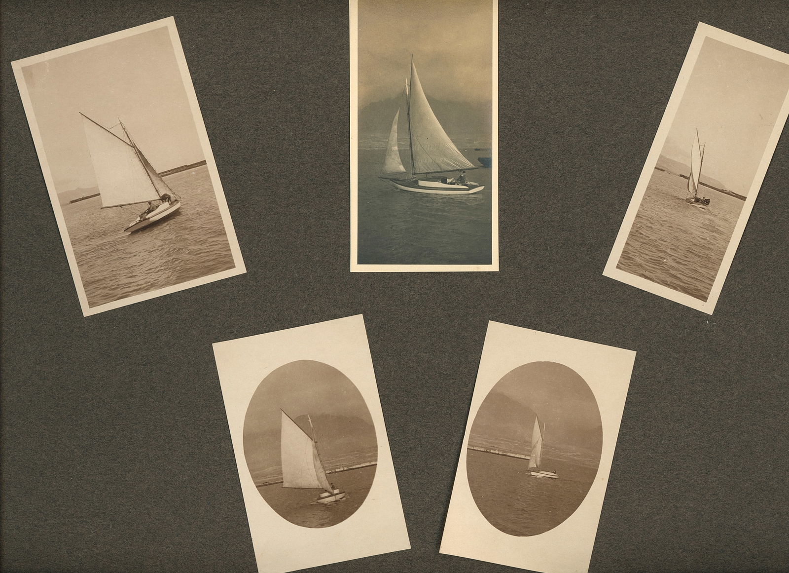 Album sheet of Yachts in Hawaiian waters. c1910 (1 of 1)