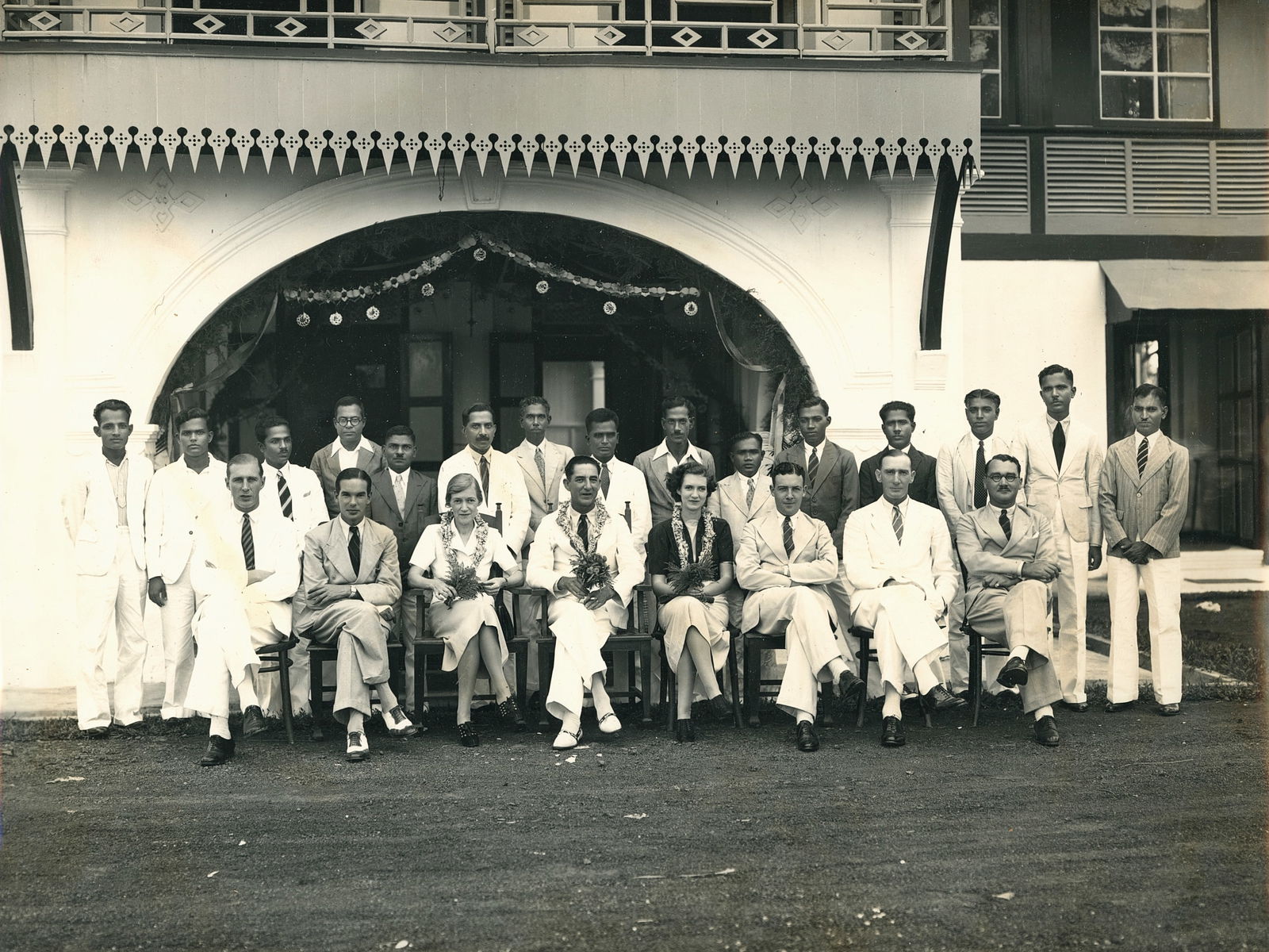 Lendu Estate, Malacca Group. c1939: Lendu Estate, Malacca Group. C1939 with Charles Milne, Manager of the Estate. Photographer unidentified. Very good contrast and tonality. 9 x 11 in.