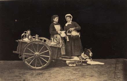 Milk Cart pulled by a Dog Belgium. c1890