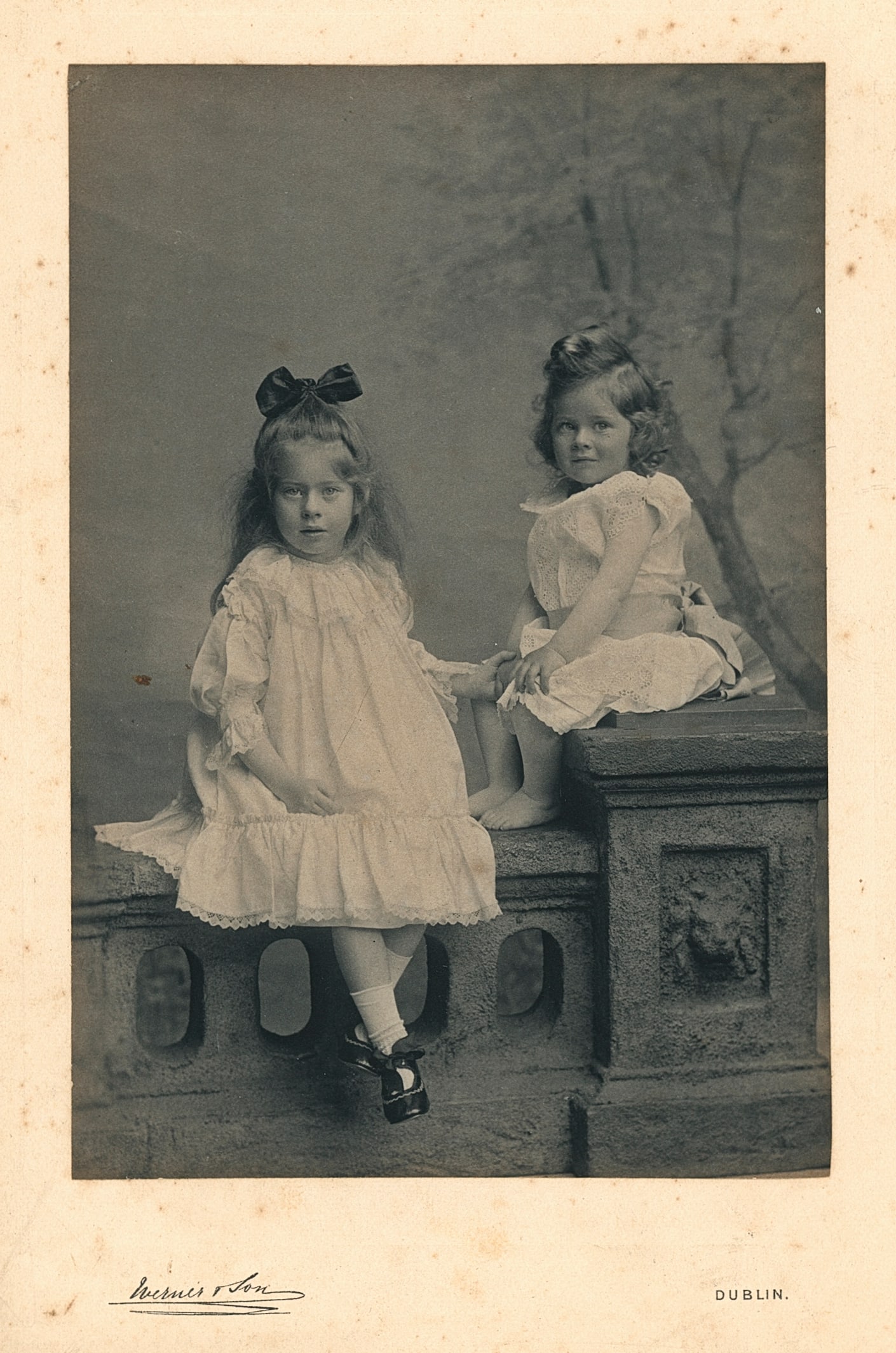 Platinum Print of two Irish Lasses. c1910: Platinum Print of two Irish Lasses. C1910. By Werner & Son, Dublin. Very good contrast and tonality. 5.75 x 4 in.