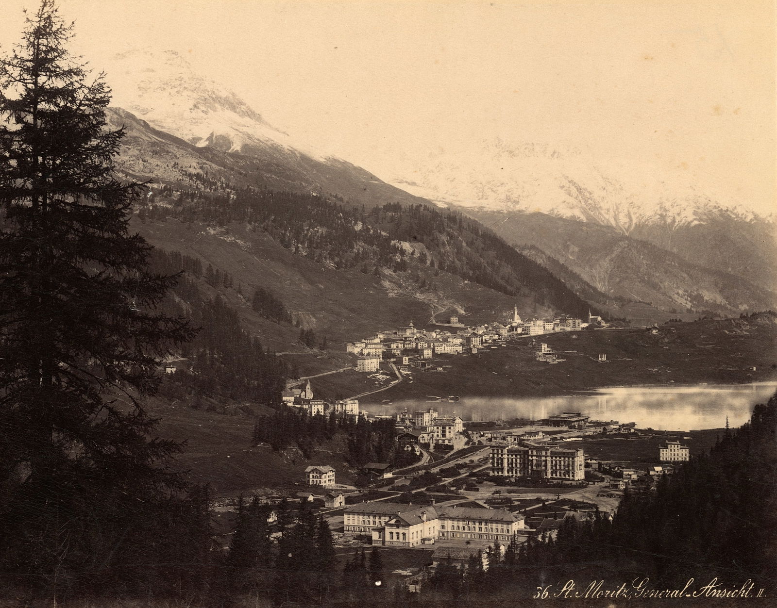2 Photographs of Switzerland. C1890: 2 Photographs of Switzerland. C1890. St. Moritz. Very good contrast and tonality. 7.5 x 9.125 in. Pontresina. Very good contrast and tonality. 7.5 x 8.75 in