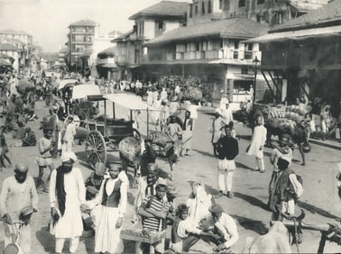Collotype -  Bombay Street Scene. c1900