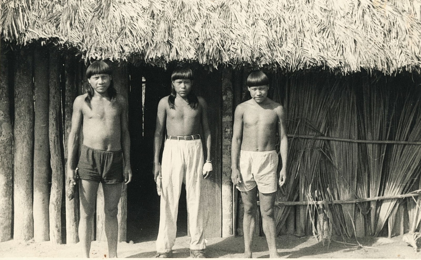 Mato Grosso Natives. c1956: Mato Grosso Natives. C1956. Lengthy description on reverse about the natives being naked when the writer first encountered them. 5 x 3.125 in.