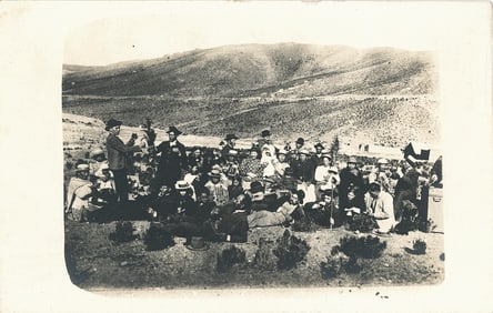 2 Photographs of Peruvian Groups Gathering. C1920.