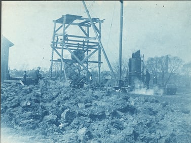 Two cyanotypes of Mining. c1900