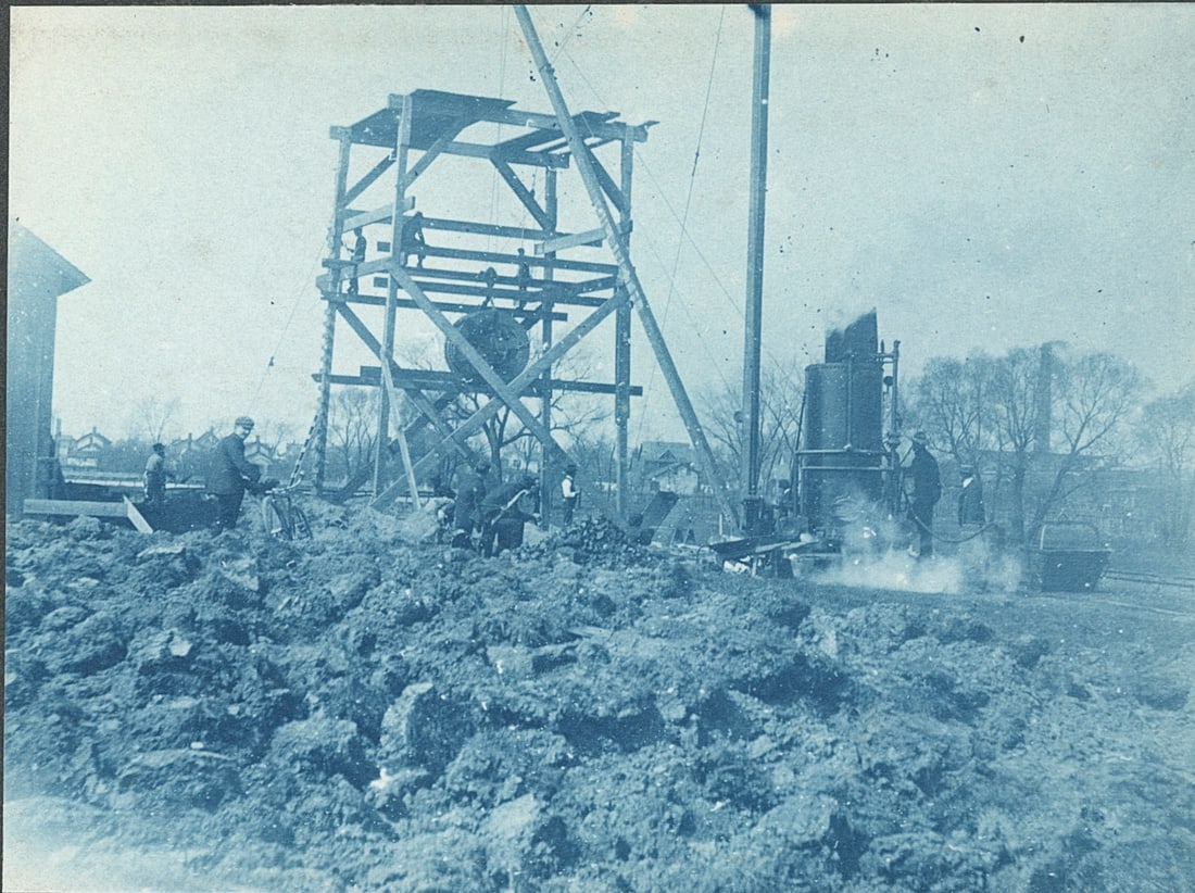 Two cyanotypes of Mining. c1900 (1 of 2)