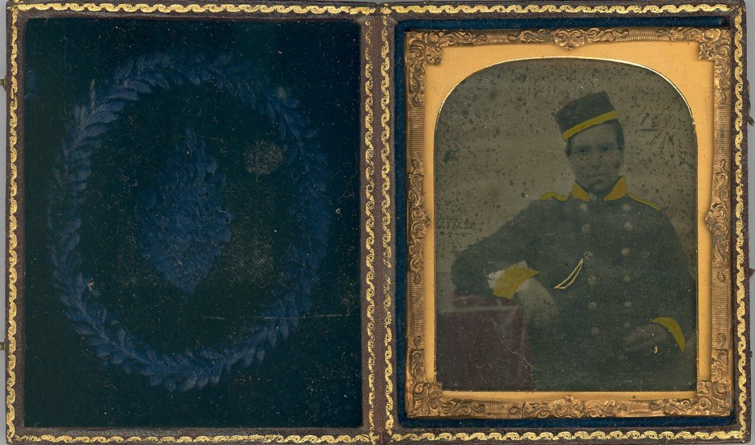 Sixth plate ambrotype of a Messenger Boy: In Full case