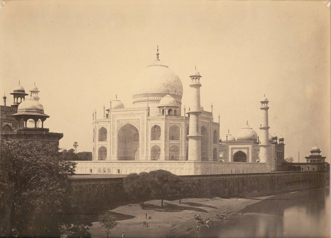Agra - The Taj Mahal from the River. Circa 1865: By Samuel Bourne. 8.875 x 11.25 inches