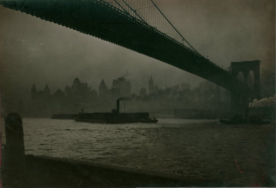 Moody Brooklyn Bridge image, New York City, c1930 (1 of 1)