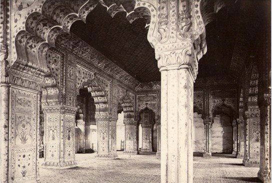 Diwan-I-Kass, Delhi Â : Diwan-I-Kass, Delhi. C1865. Condition: very good . Photographer: Samuel Bourne # 1350. 9.125 in. x 11.375 inches