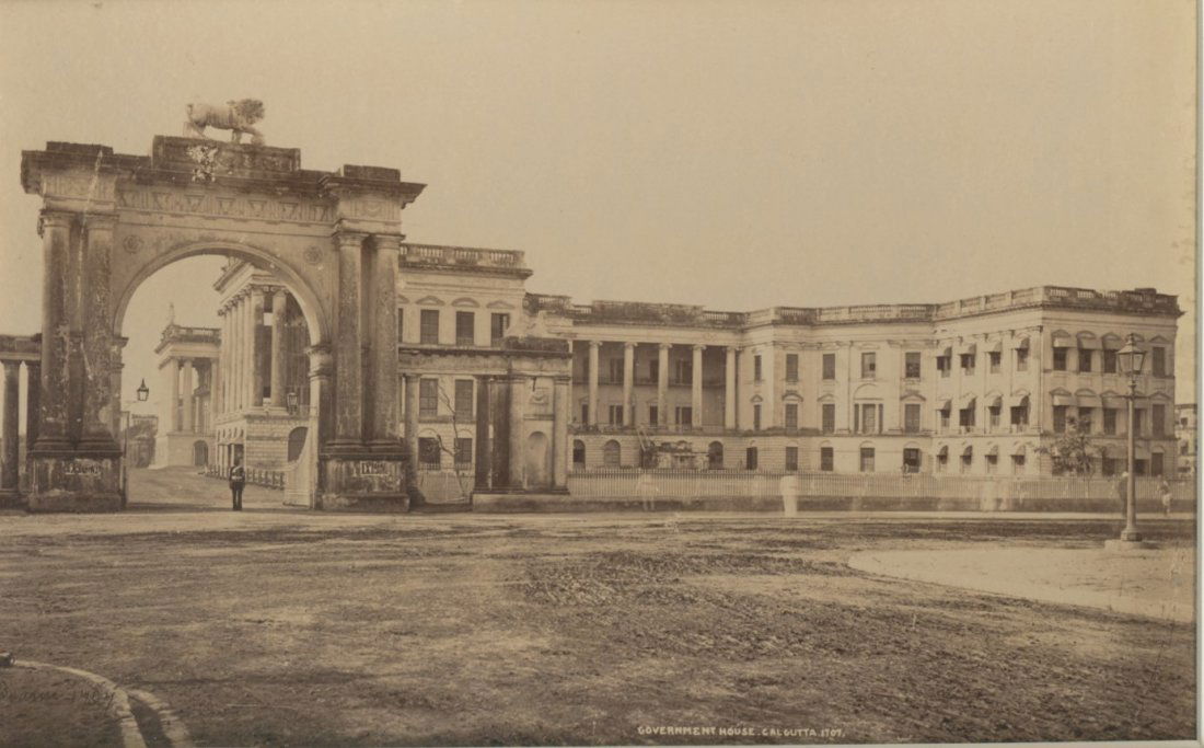 Calcutta; Government House showing the South-eastern: Calcutta; Government House showing the South-eastern Arch. C1865. Condition: Good contrast & tonality. Photographer: Samuel Bourne #1707. Size: 7.5 x 12 inches