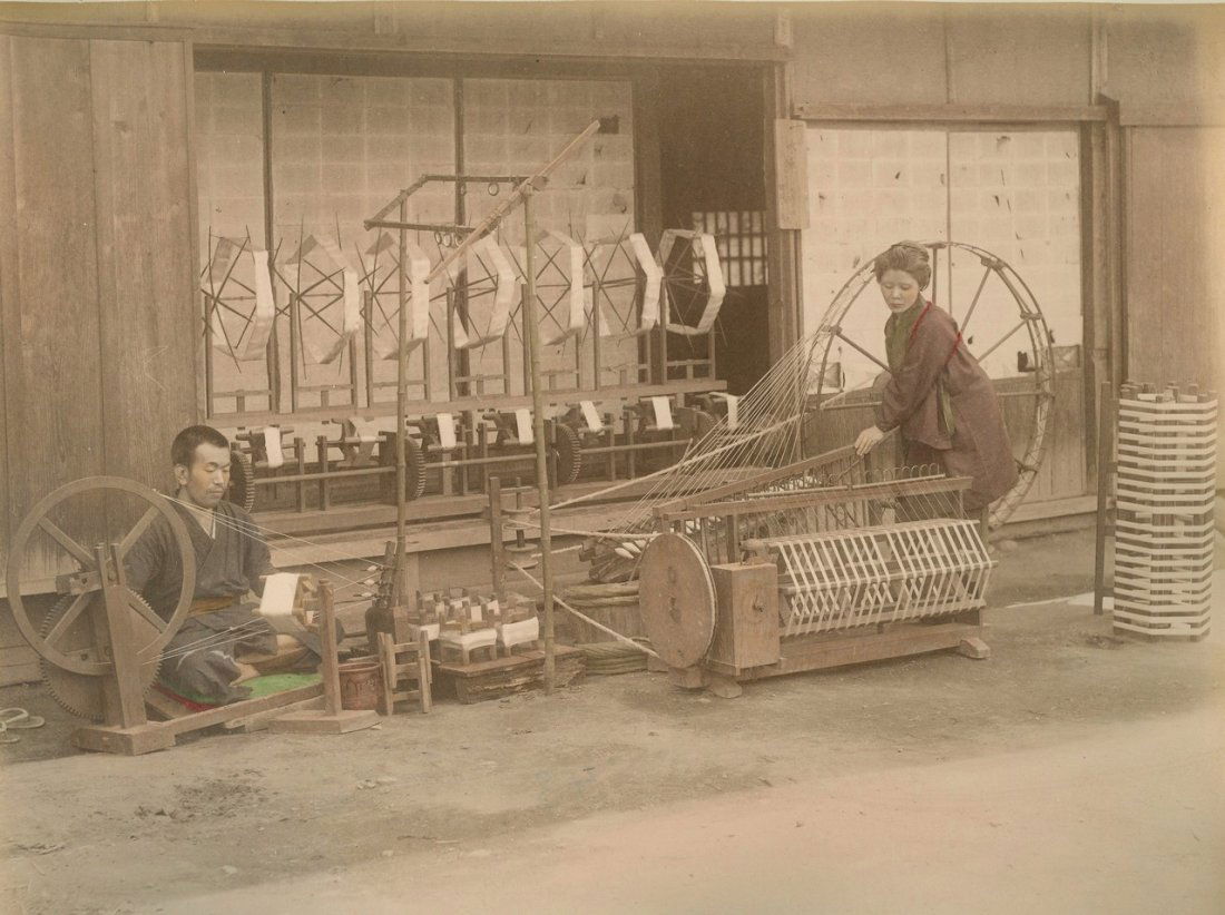 Spinning Silk, Japan. c1880. (1 of 1)