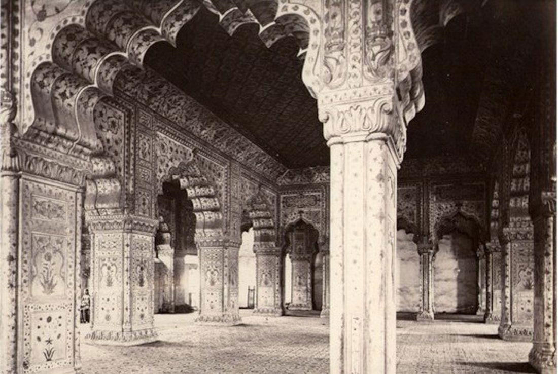 Diwan-I-Kass, Delhi Â : Diwan-I-Kass, Delhi. C1865. Condition: very good . Photographer: Samuel Bourne # 1350. 9.125 in. x 11.375 inches