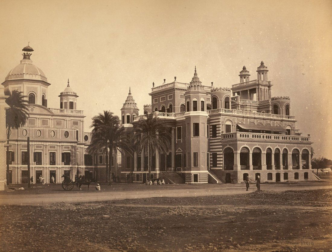Lucknow, Chutter Munzil, near view. C1865: Lucknow, Chutter Munzil, near view. C1865. Condition: Very good contrast and tonality, some edge fading (under mat) small amount of spotting in sky area. Photographer: Samuel Bourne #1019 9.25 x: 11.5