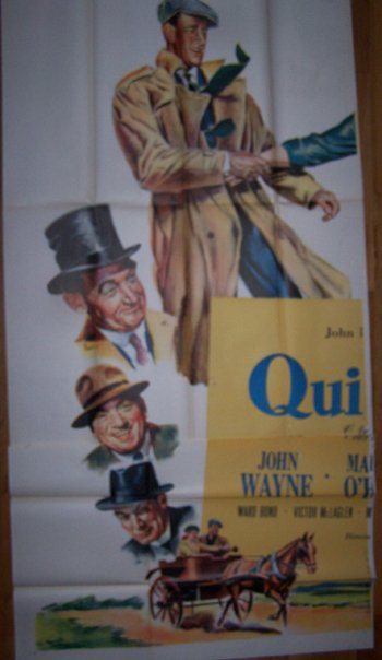 Quiet Man (1951) Original 6-Sheet John Wayne: Extremely rare and desirable original 1951 6-Sheet for the John Ford film featuring terrific large imagery of stars John Wayne and Maureen O'Hara. In overall EX-NM condition.