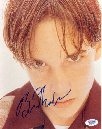 Brad Renfro Signed 8 x 10 Photo PSA/DNA: 8" x 10" glossy color photograph signed in blue felt tip marker. Obtained in-person and in excellent condition. COA from PSA/DNA.
