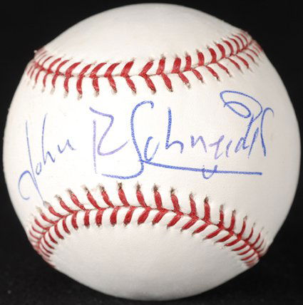 John Schneider Signed OML Baseball GAI COA: Official Major League (Selig) baseball signed across the sweet spot in blue ballpoint pen. In overall fine condition. COA from Global Authentication.