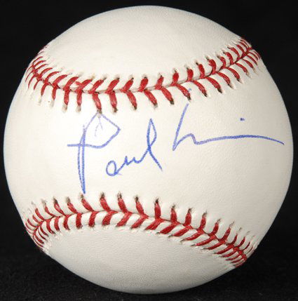 Paul Sorvino Goodfellas Signed OML Baseball GAI: Actor best known for his memorable role as Uncle Pauly in the mob classic "Goodfellas". Official Major League (Selig) baseball signed across the sweet spot in blue ballpoint pen. In fine condition. CO