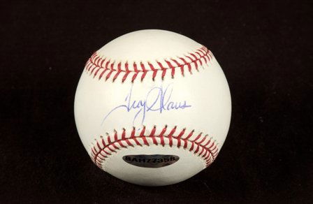 Troy Glaus Signed Baseball UDA GAI: Official Major League baseball (Selig) signed across the sweet spot in blue ballpoint pen. In superb condition. COA from Global Authentication and Upper Deck Authenticated.