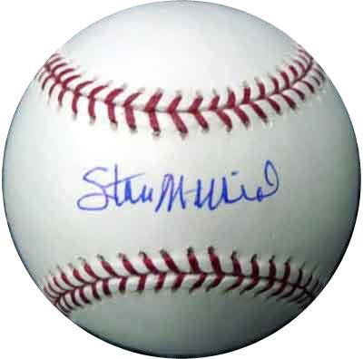 Stan Musial Signed OML Baseball PSA/DNA: Official Major League (Selig) baseball signed across the sweetspot in blue ballpoint pen. In excellent condition. COA from PSA/DNA.