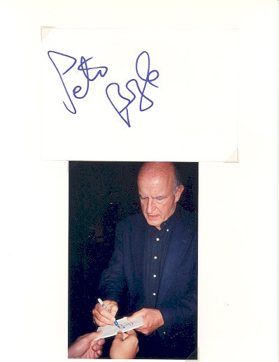 Peter Boyle Signed 3 x 5 Card w/Signing Pic