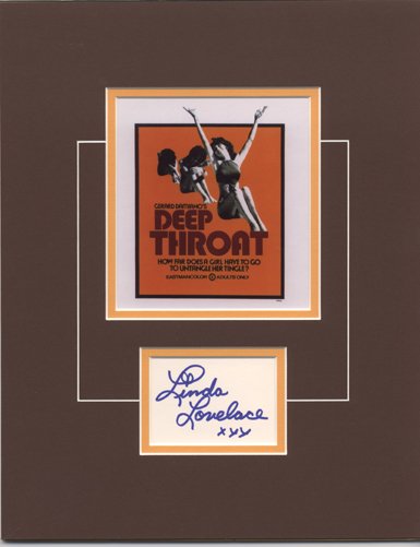 Linda Lovelace Signed Deep Throat Display GAI