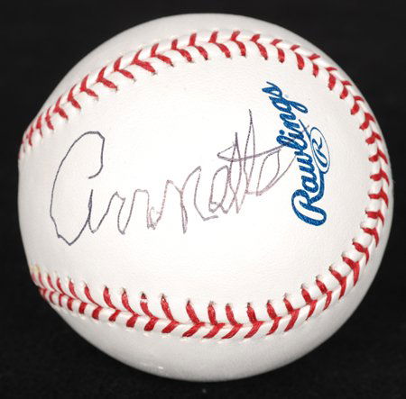 Annette Funicello Signed OML Baseball: Rawlings official Major League baseball (Selig) boldly signed across the side panel in black ink. In overall fine condition. COA from Global Authentication. ***IMPORTANT REMINDERS: 1.) To ensure authe