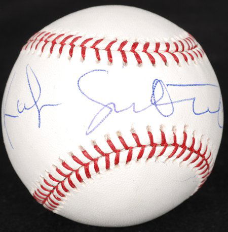 Keifer Sutherland Signed OML Baseball: Rawlings official Major League baseball (Selig) signed across the sweet spot in blue ballpoint pen. In excellent condition. COA from Global Authentication. ***IMPORTANT REMINDERS: 1.) To ensure authen