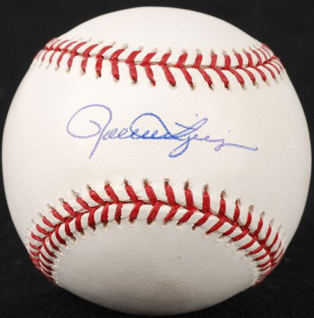 Rollie Fingers Signed OML Baseball: Rawlings official Major League baseball (Selig) signed across the sweet spot in blue ballpoint pen. In excellent condition. COAs from Global Authentication and Steiner Sports. ***IMPORTANT REMINDERS: