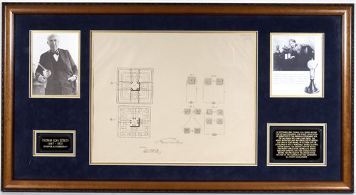 Thomas Edison Signed Lightbulb Patent PSA GAI COA