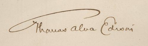 Thomas Edison Signed Lightbulb Patent PSA GAI COA - 3