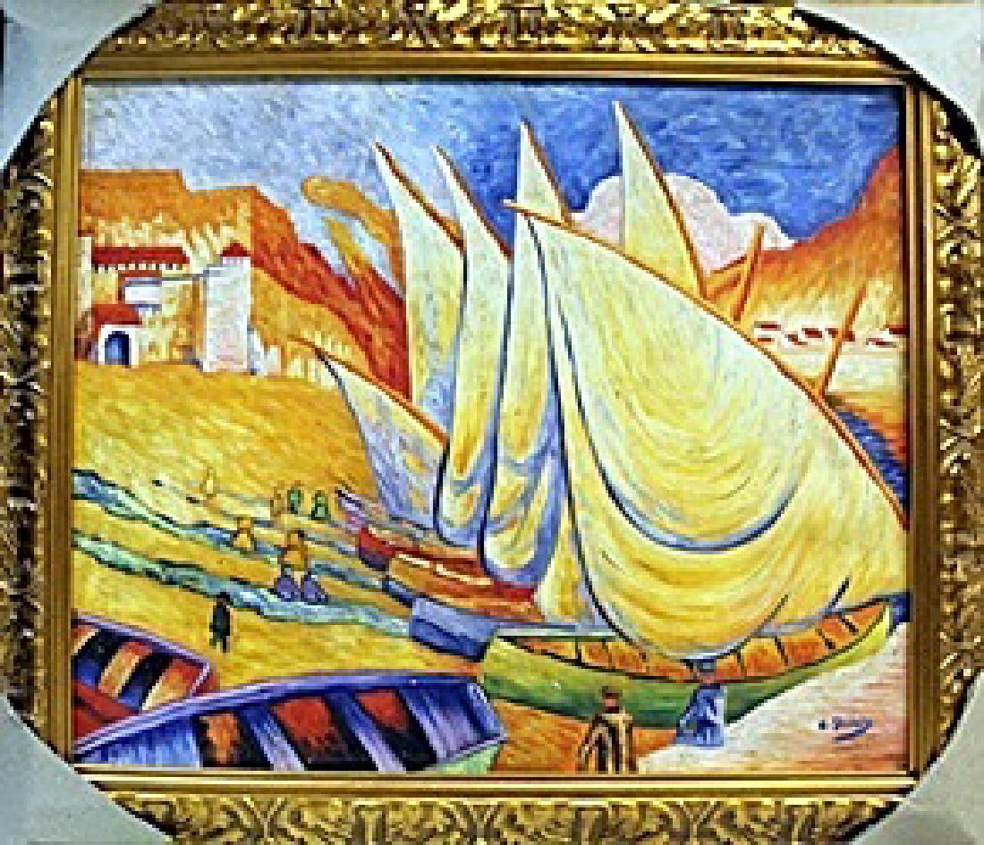 Oil Painting on Canvas - Andre Derain: In the manner of Andre Derain Framed, Oil Painting on Canvas,bearing the signature Size Approx. 24" x 28" in.