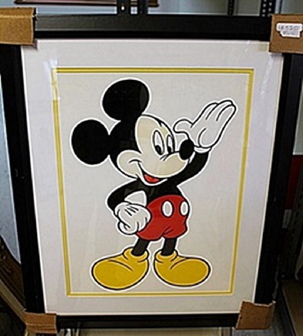 Classic Mickey Portrait: Framed Original Lithiograph in the manor of Walt Disney Approx. 21x27