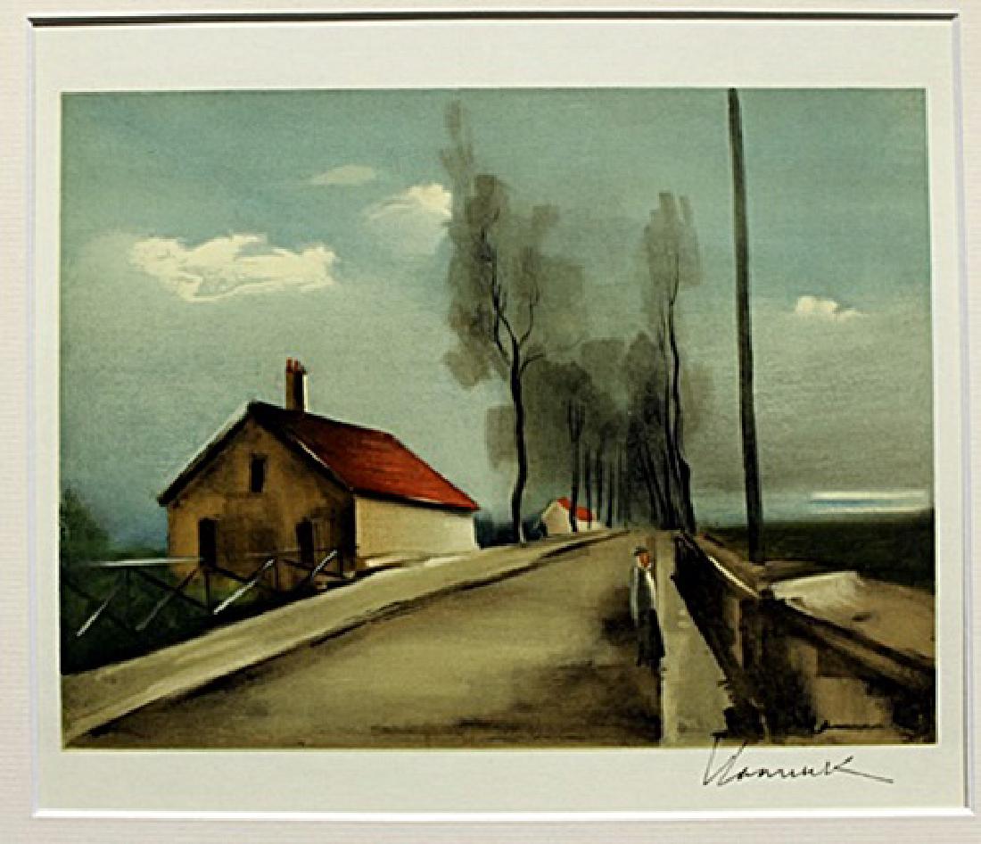 The Brezolles Road - Maurice De Vlaminck - Lithograph: Lithograph by Maurice De Vlaminck. Maurice de Vlaminck was a French painter. Along with André Derain and Henri Matisse he is considered one of the principal figures in the Fauve movement, a group of