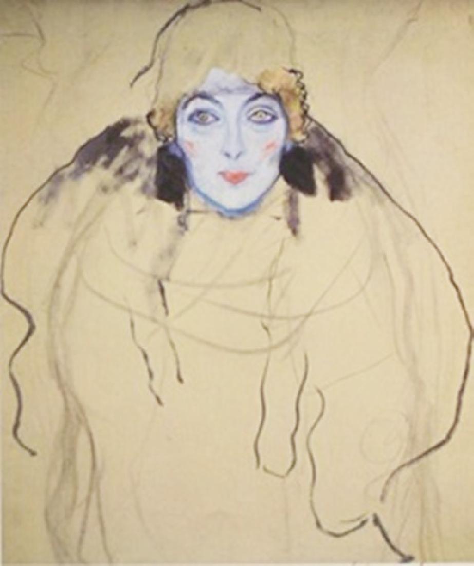 Lithograph - Gustav Klimt: Lithograph After Gustav Klimt; , bears the signature, size approx. 11 x 8 1/2 in. Gustav Klimt (July 14, 1862 – February 6, 1918) was an Austrian symbolist painter and one of the most prominent m