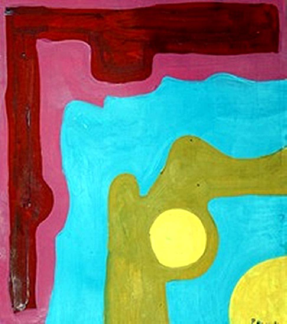 Composition - Patrick Heron - Oil On Paper: Oil on paper by Patrick Heron, approx. 1x13 in. Patrick Heron was a British abstract and figurative artist, who lived in Zennor, Cornwall.