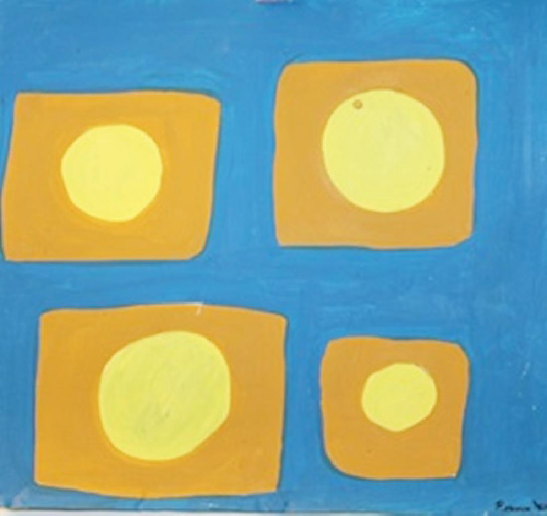 The Town - Patrick Heron - Oil On Paper: Oil on paper by Patrick Heron, approx. 15x14 in. Patrick Heron was a British abstract and figurative artist, who lived in Zennor, Cornwall.