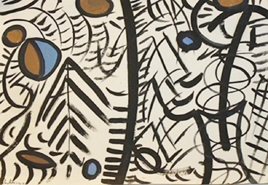 Improvisation - Lee Krasner - Oil On Paper: Oil on paper by Lee Krasner, approx. 20x14 in. Lenore "Lee" Krassner was an American abstract expressionist painter in the second half of the 20th century. She is one of the few female artists to have