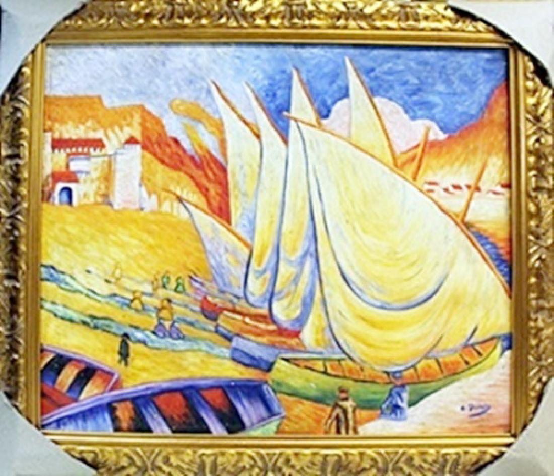 Oil Painting on Canvas - Andre Derain: In the manner of Andre Derain Framed, Oil Painting on Canvas,bearing the signature Size Approx. 24" x 28" in.