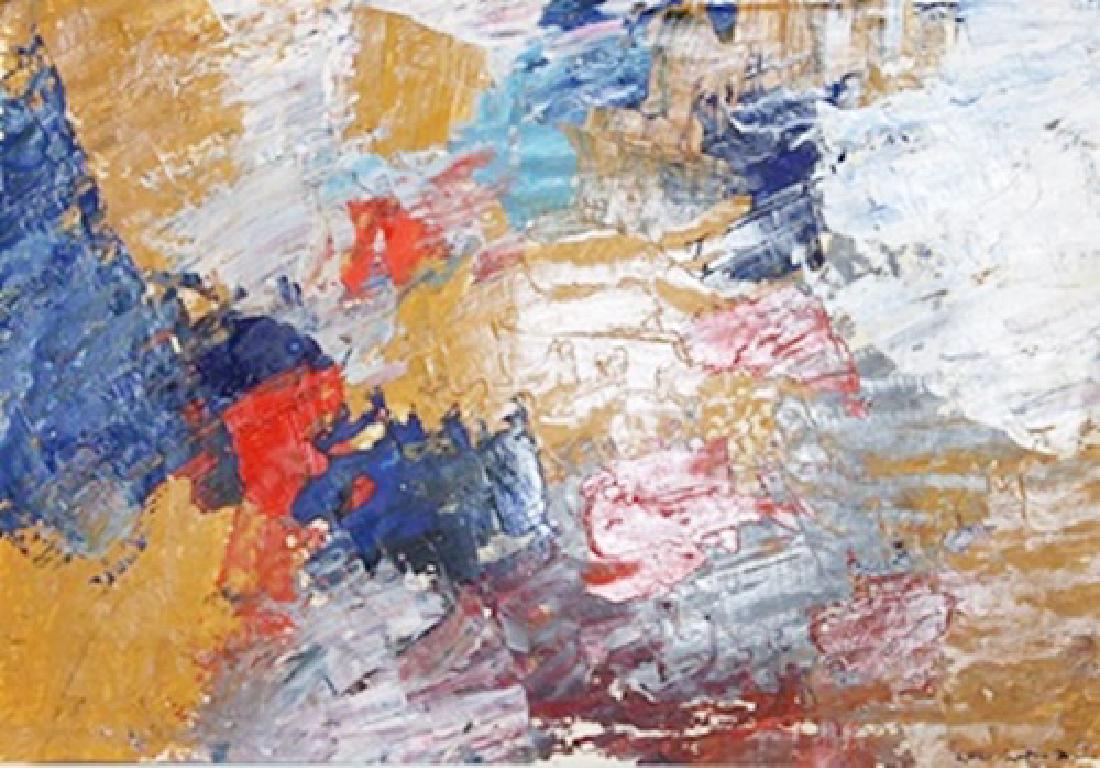 Hans Hofmann - Oil On Paper: Oil on paper by Hans Hofmann, approx. 20x14 in. Hans Hofmann was a German-born American abstract expressionist painter.