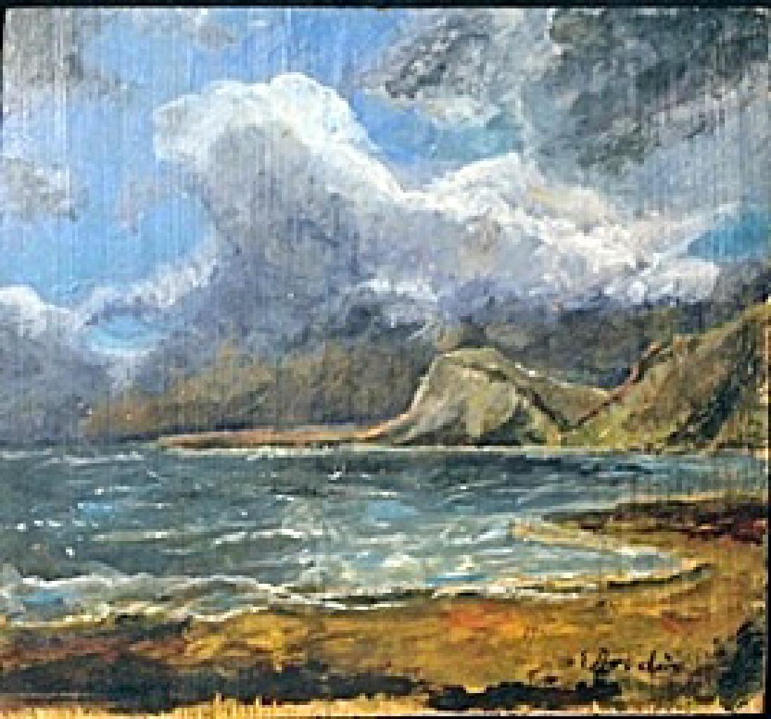 Oil Painting on Wood - Eugene. Boudin: In the manner of Eugene. Boudin Oil Painting on Wood,bearing the signature Size Approx 9" x 8" in.