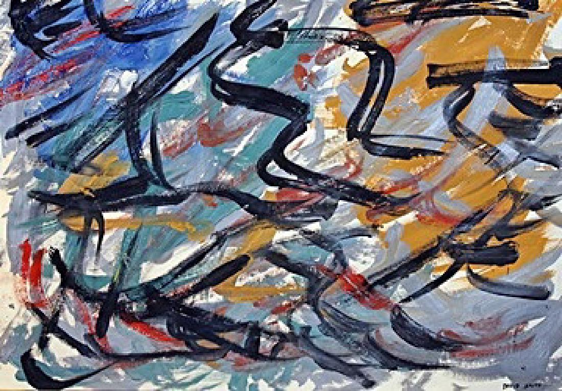 Serpentine - David Smith - Oil On Paper: Oil on paper by David Smith, approx. 20x14 in. Roland David Smith was an American abstract expressionist sculptor and painter, best known for creating large steel abstract geometric sculptures.