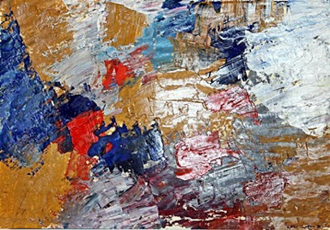 Hans Hofmann - Oil On Paper: Oil on paper by Hans Hofmann, approx. 20x14 in. Hans Hofmann was a German-born American abstract expressionist painter.