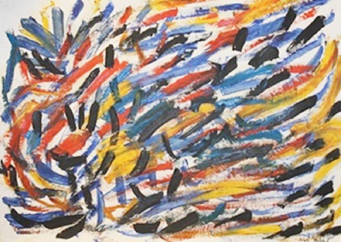 Composition - Joan Mitchell - Oil On Paper: Oil on paper by Joan Mitchell, approx. 20x14 in. Joan Mitchell was an American "second generation" abstract expressionist painter and printmaker. She was a member of the American abstract expressionis
